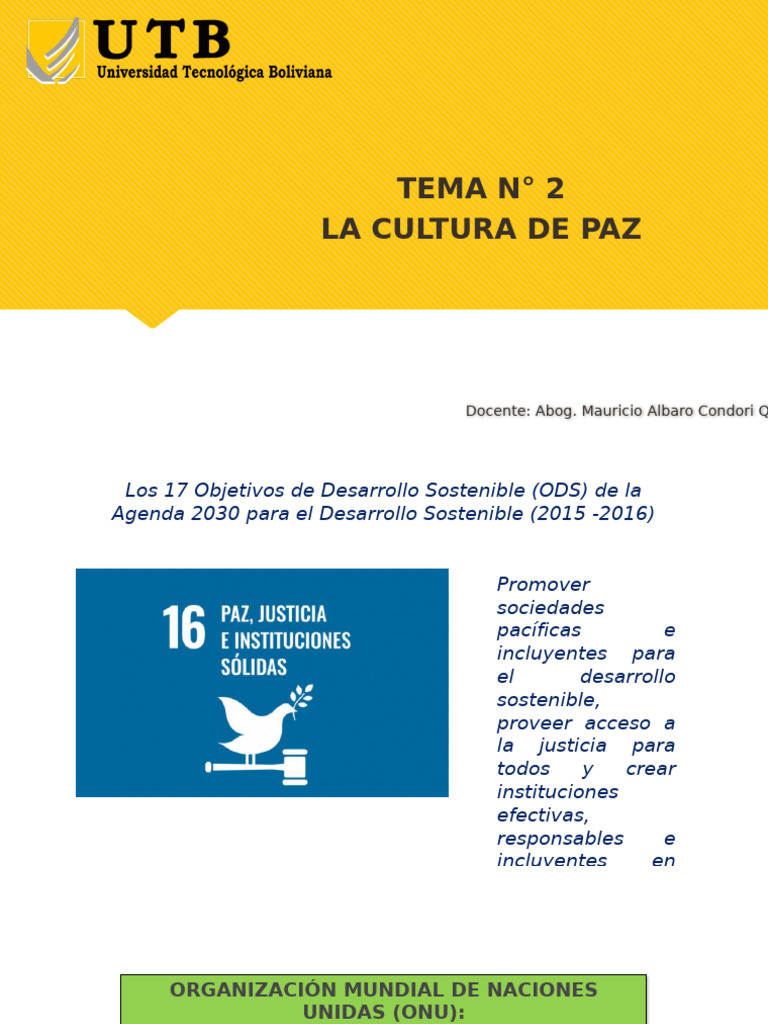 Cultura de Paz y Desarrollo Sostenible | PDF | Paz | Derechos humanos