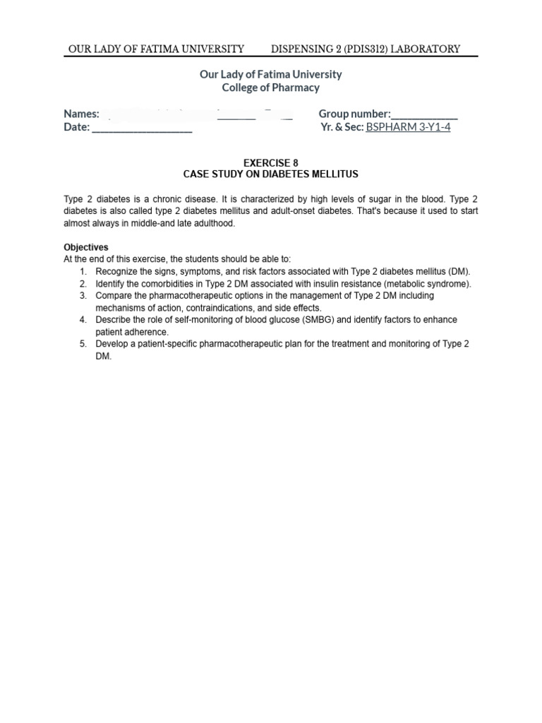 Case Study on Type 2 Diabetes Management | PDF