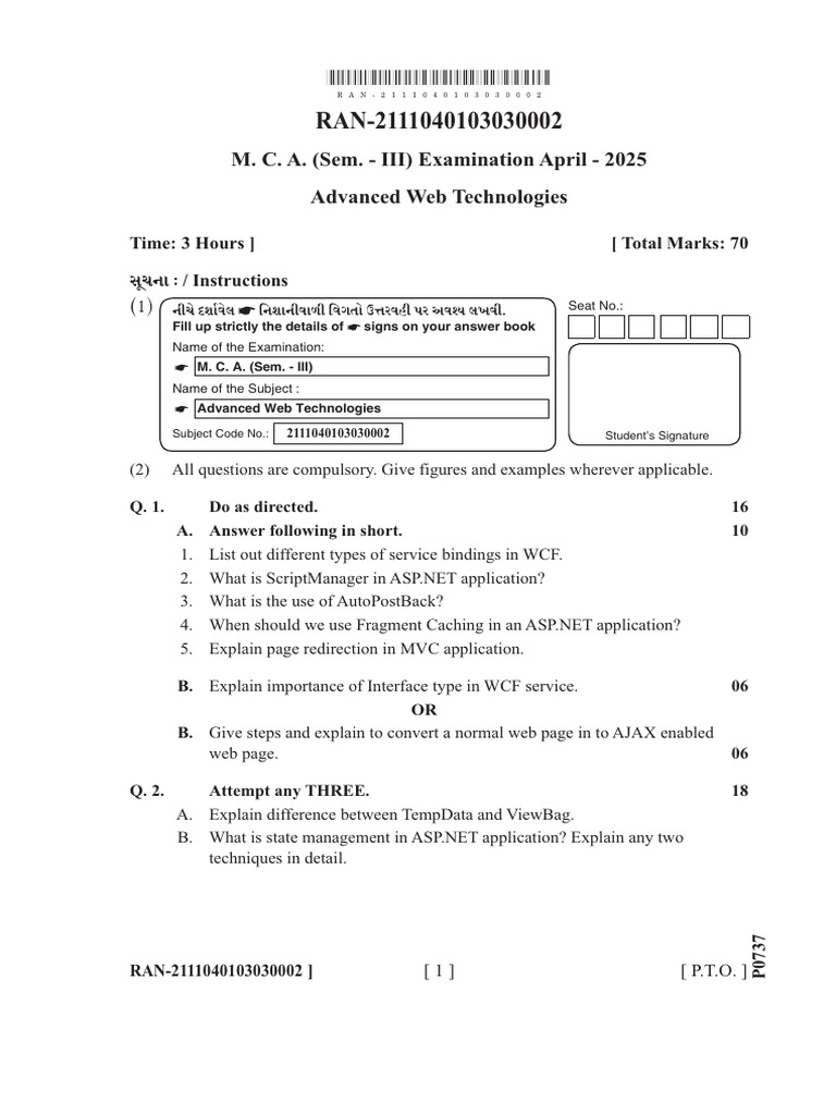 (2111040103030002) Advanced Web Technologies | PDF | Model–View ...