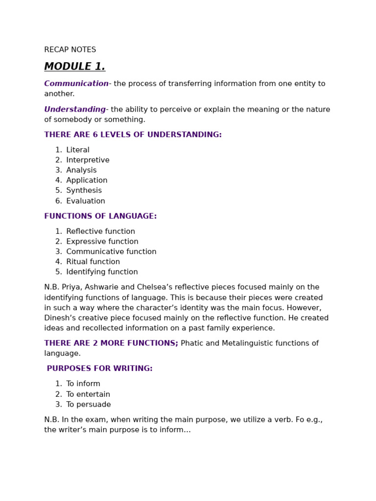 Comm 307: Key Concepts and Functions | PDF