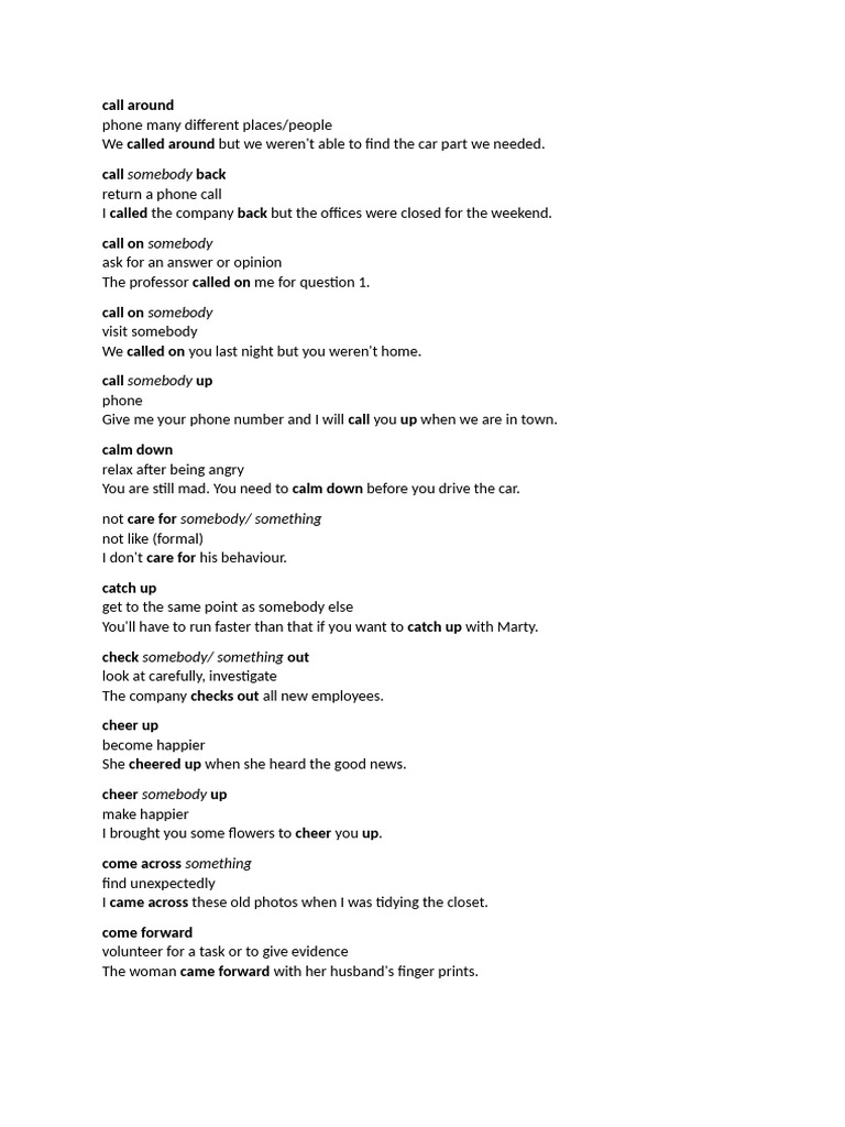 Common English Phrasal Verbs Explained | PDF