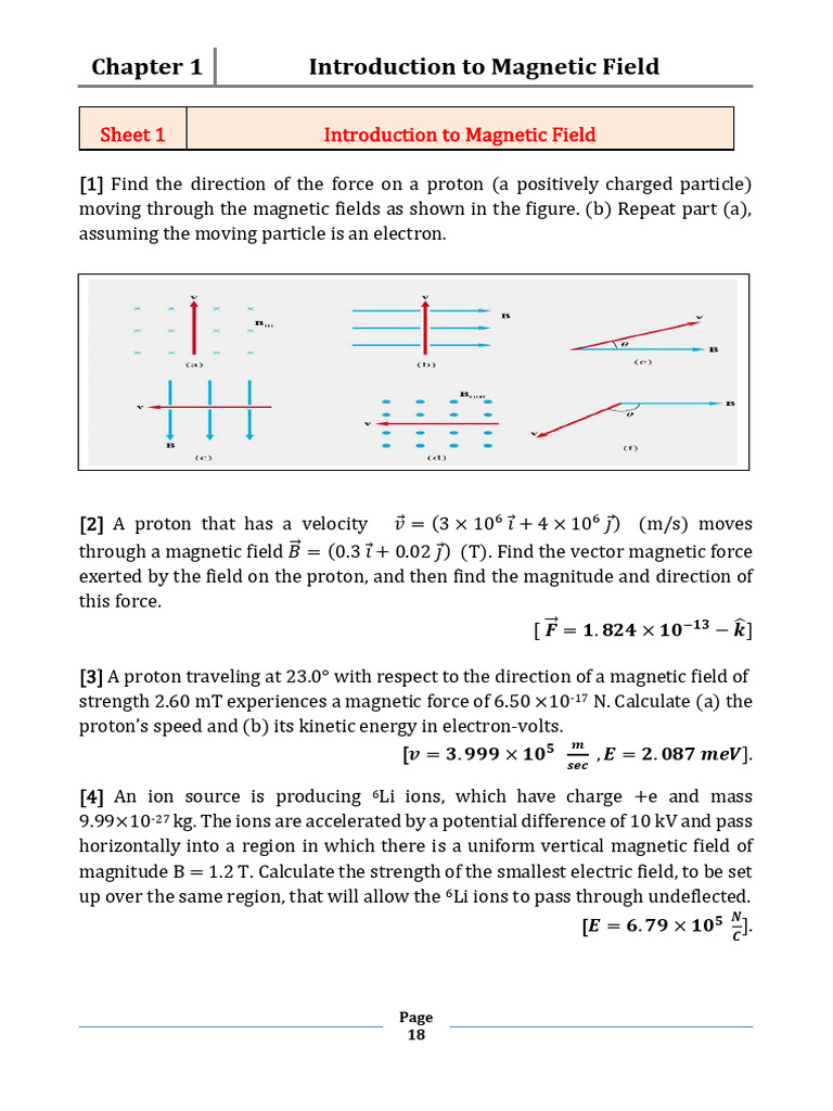 Magnetic Field Concepts and Calculations | PDF | Magnetic Field | Force