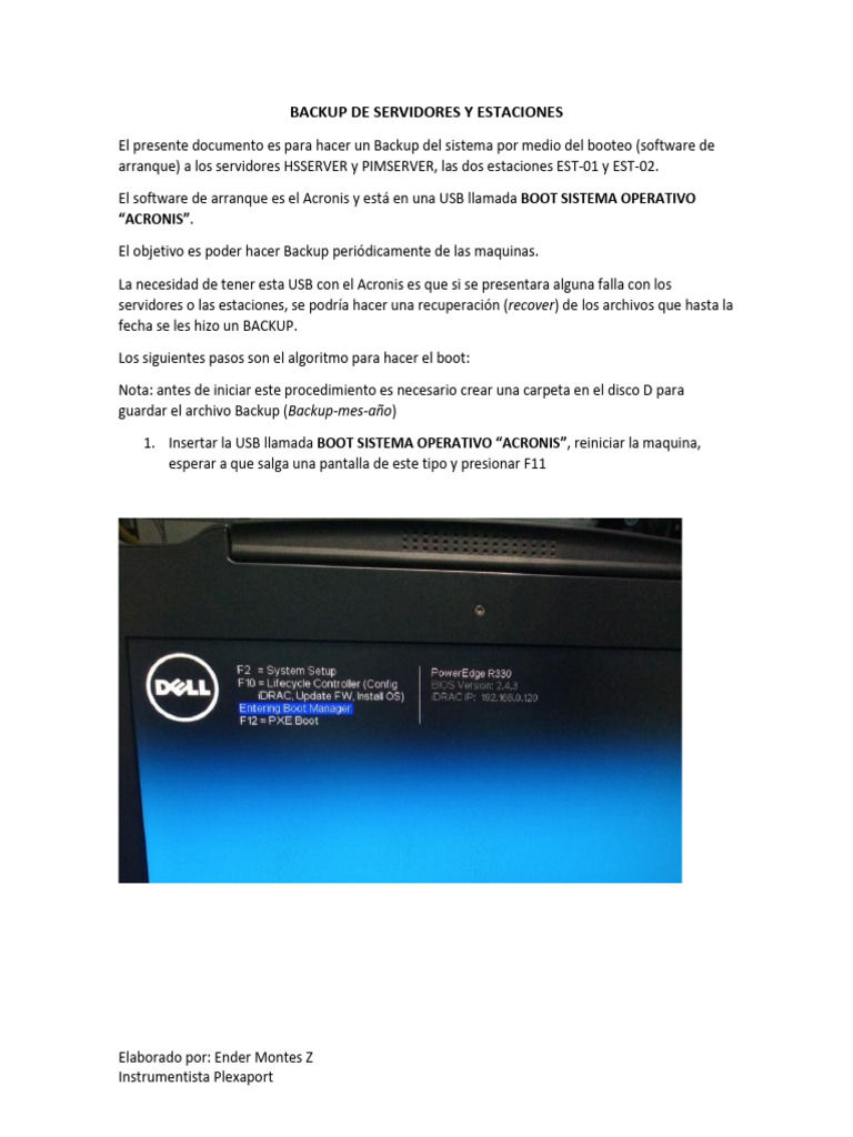 Boot-Backup-Recover Servidores y Estaciones | PDF | Arranque | Archivo ...