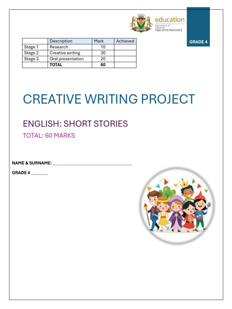 Grade 4 Creative Writing Project | PDF | Human Communication ...