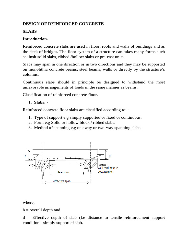 Reinforced Concrete Slab Design Guide | PDF | Deformation (Engineering ...
