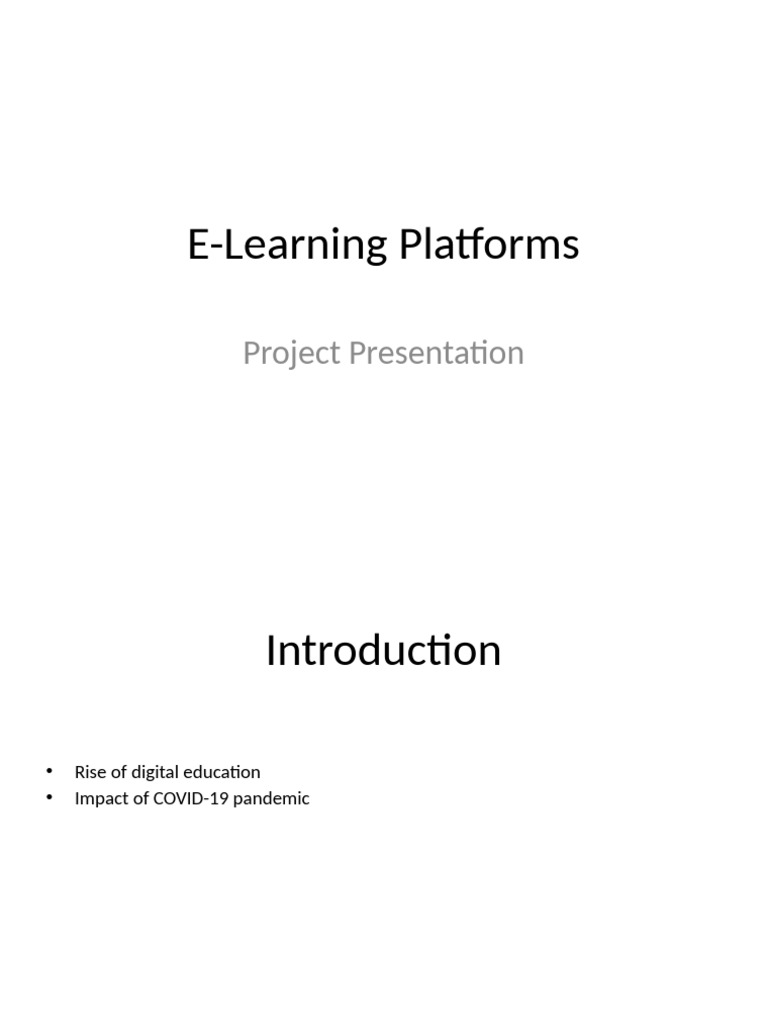 E Learning Platforms | PDF