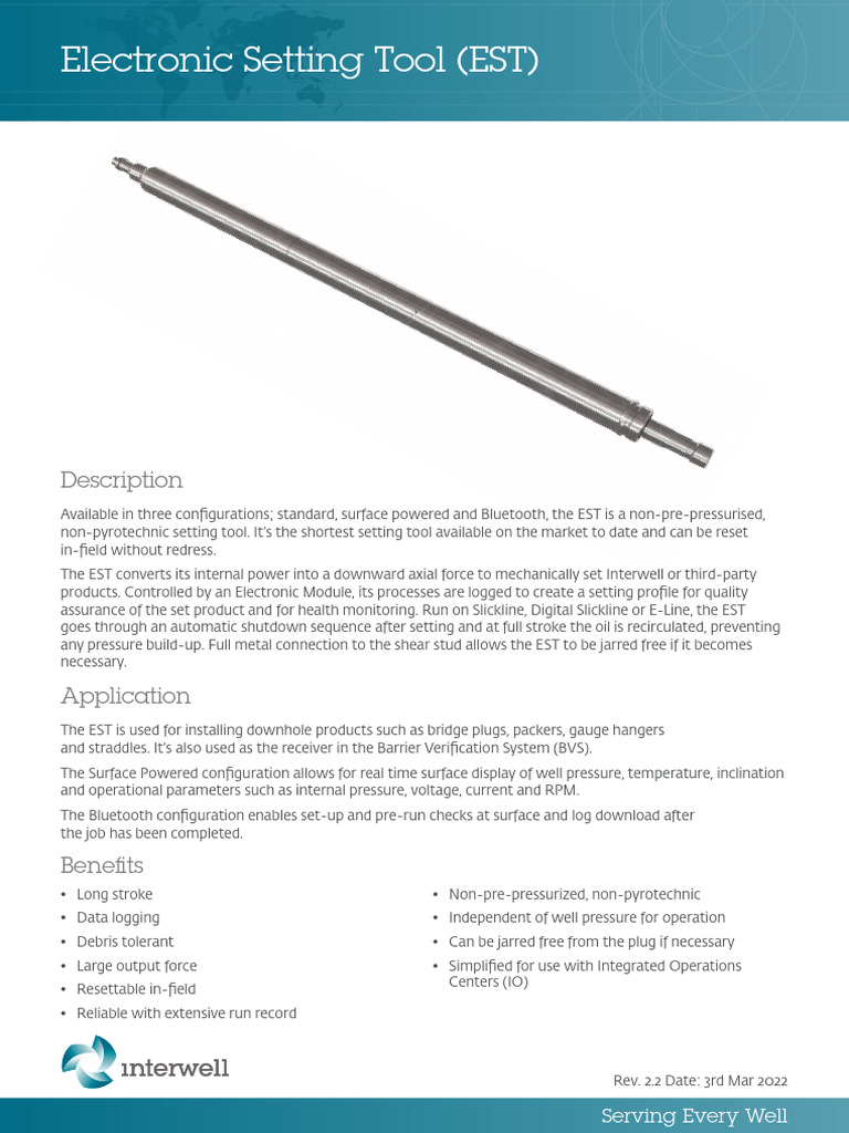 Electronic Setting Tool (EST) Overview | PDF | Mechanical Engineering