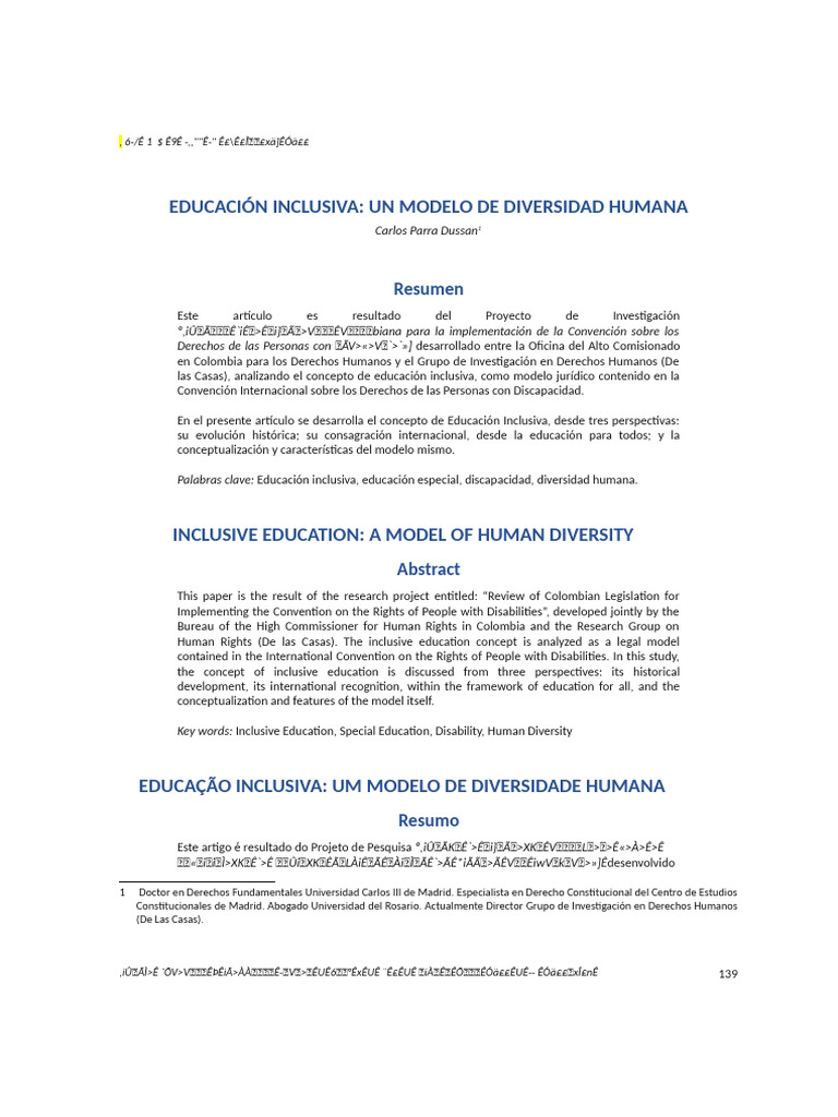 Educación Inclusiva y Diversidad Humana | PDF | Invalidez | Educación ...