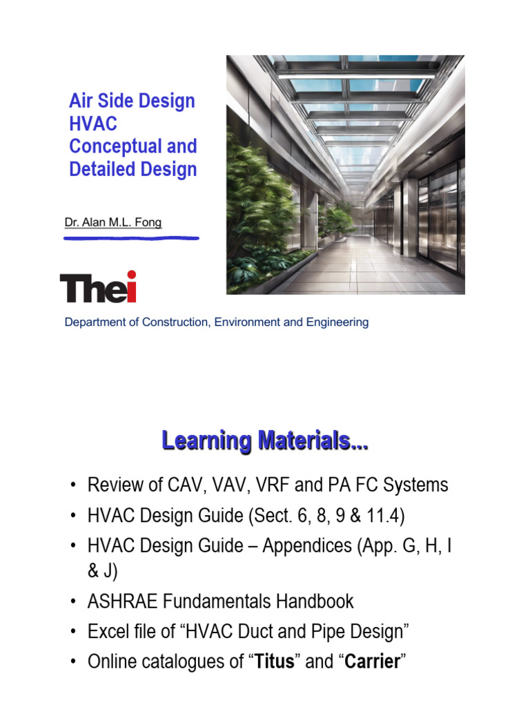 Air - Side - Design 2024 | PDF | Continuum Mechanics | Thermodynamics