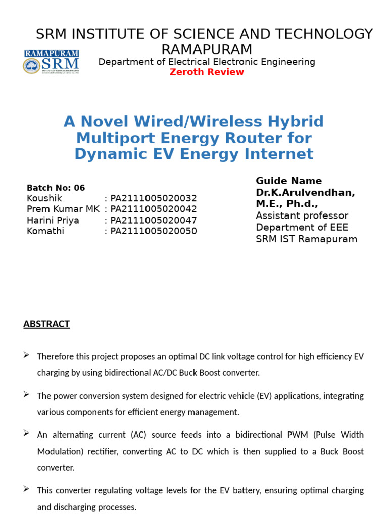 Hybrid Energy Router for EV Charging | PDF | Alternating Current ...