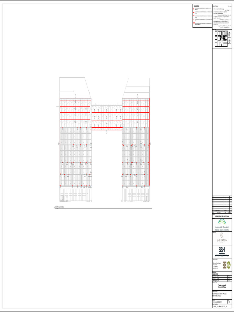Li Gen 83 201 00 North Elevation Facade Lighting Layout | PDF