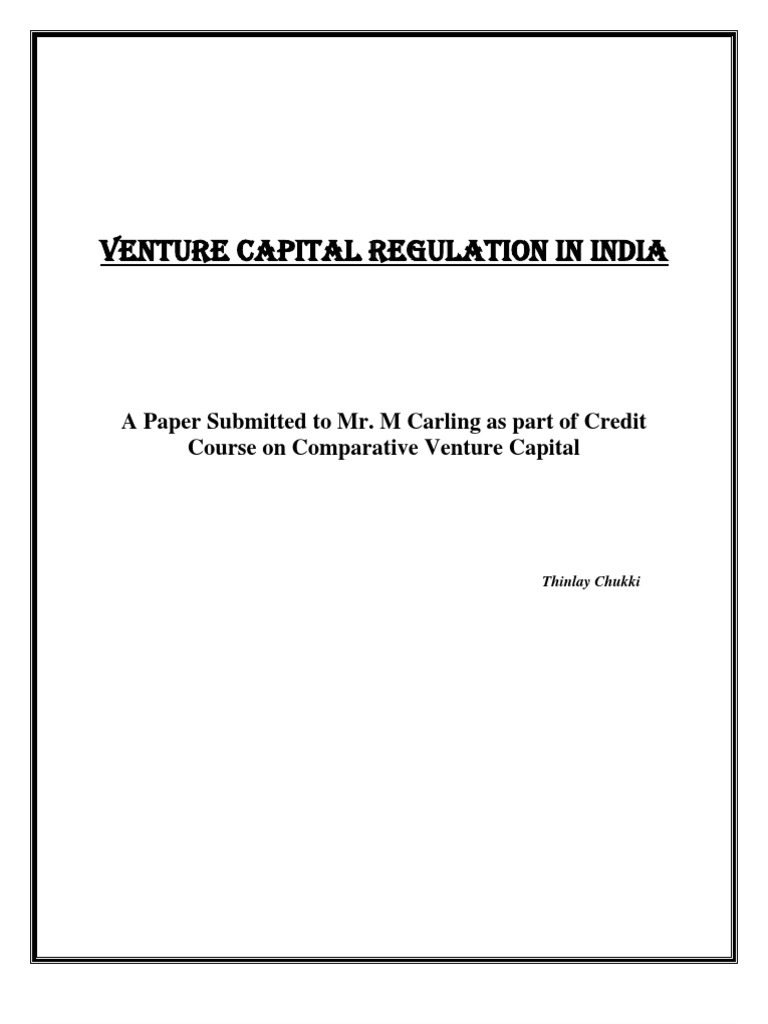 Venture Capital Fund in India | PDF | Venture Capital | Corporate Finance