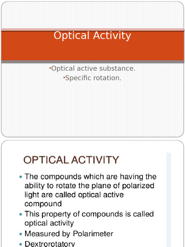 Understanding Optical Activity and Polarimetry | PDF