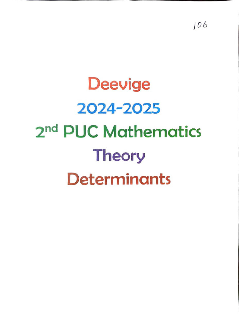 2nd Puc 3) .Determinants | PDF