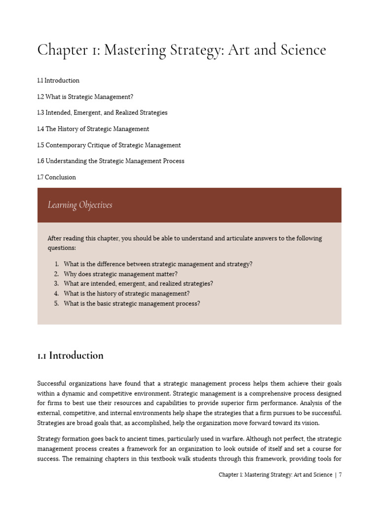 Mastering Strategic Management Concepts | PDF