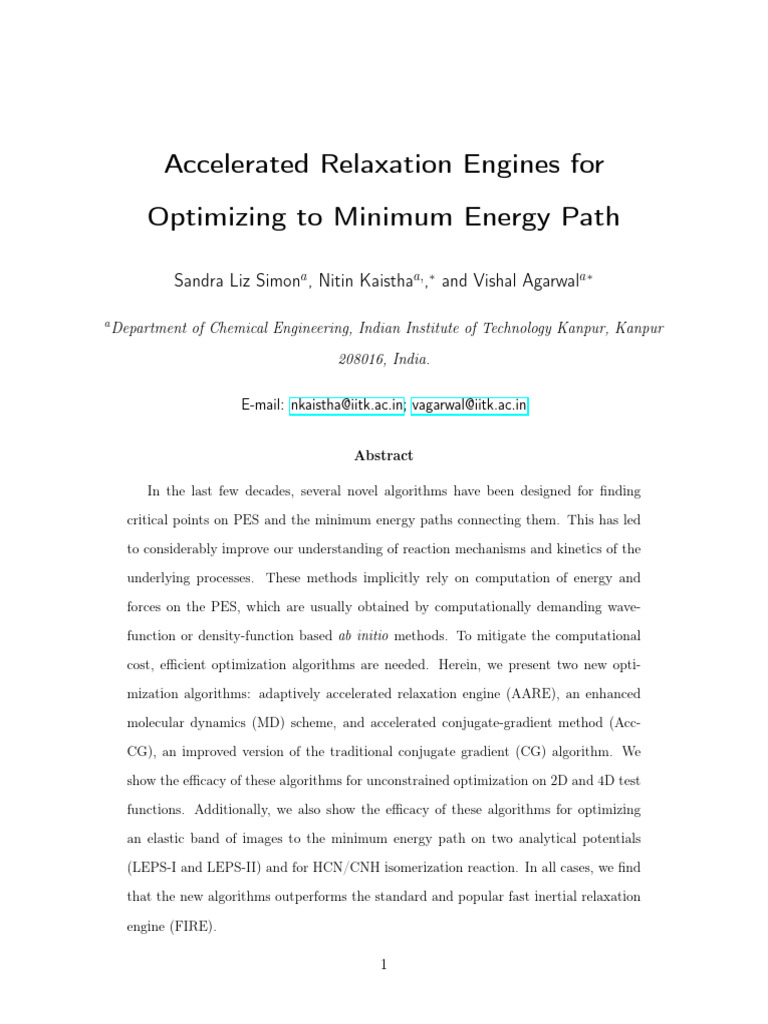 Accelerated Relaxation Engines for MEP | PDF | Mathematical ...