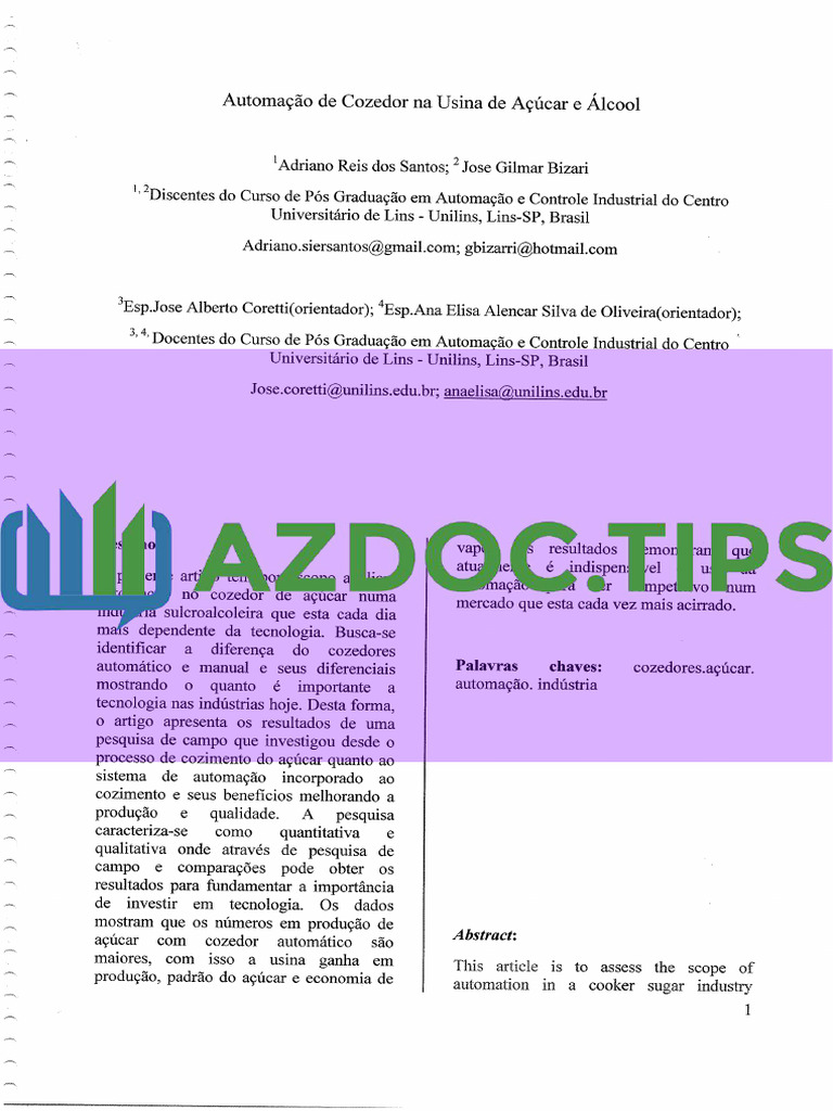Azdoc - Tips Cozimento Aucar | PDF
