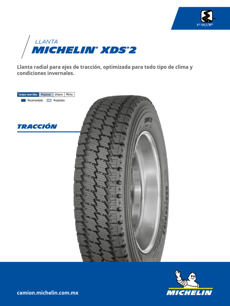 Llanta Michelin XDS2: Tracción Superior | PDF | Ingeniería mecánica ...