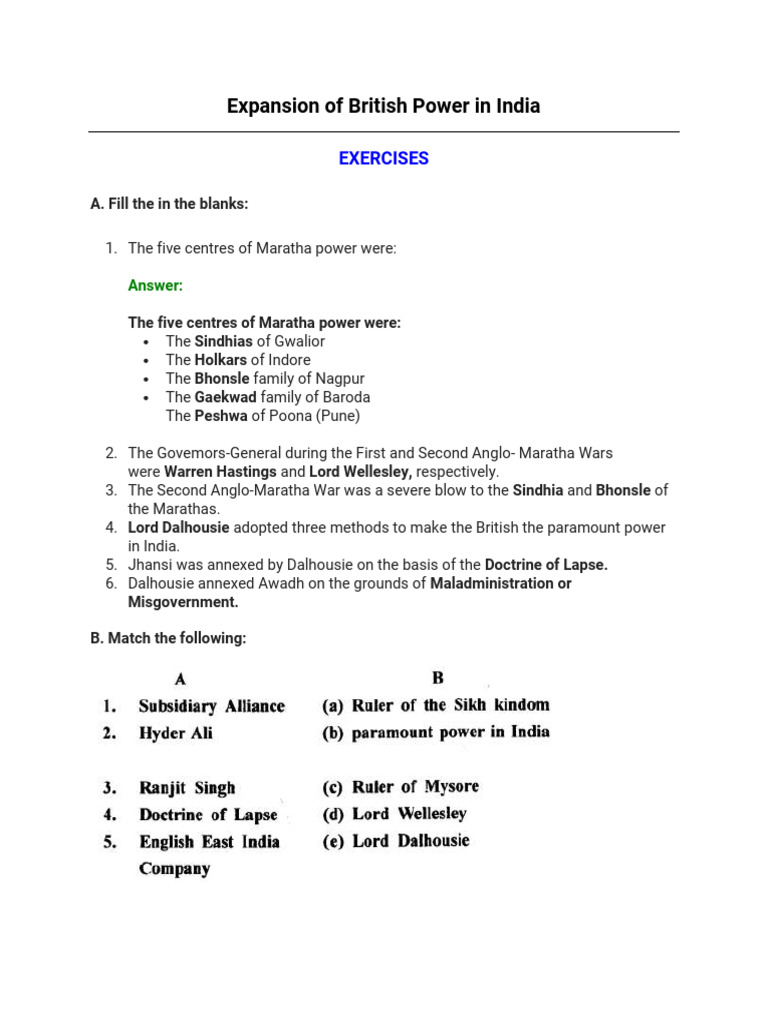 British Expansion in India: Key Events | PDF | British India