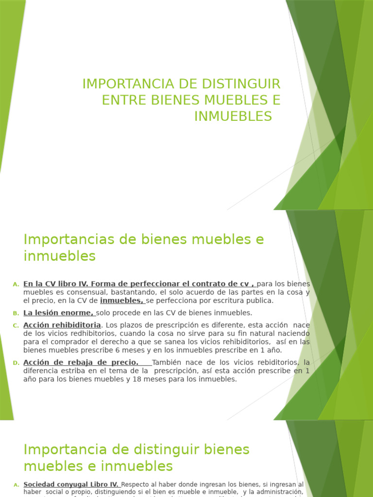 Distinguir Bienes Muebles e Inmuebles | PDF | Derecho Civil (Common Law ...