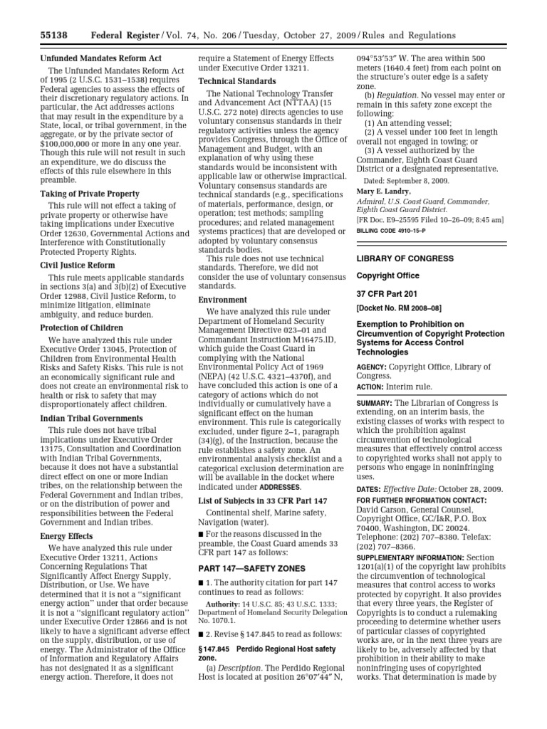 74 FR 55138 | PDF | United States Postal Service | Code Of Federal ...