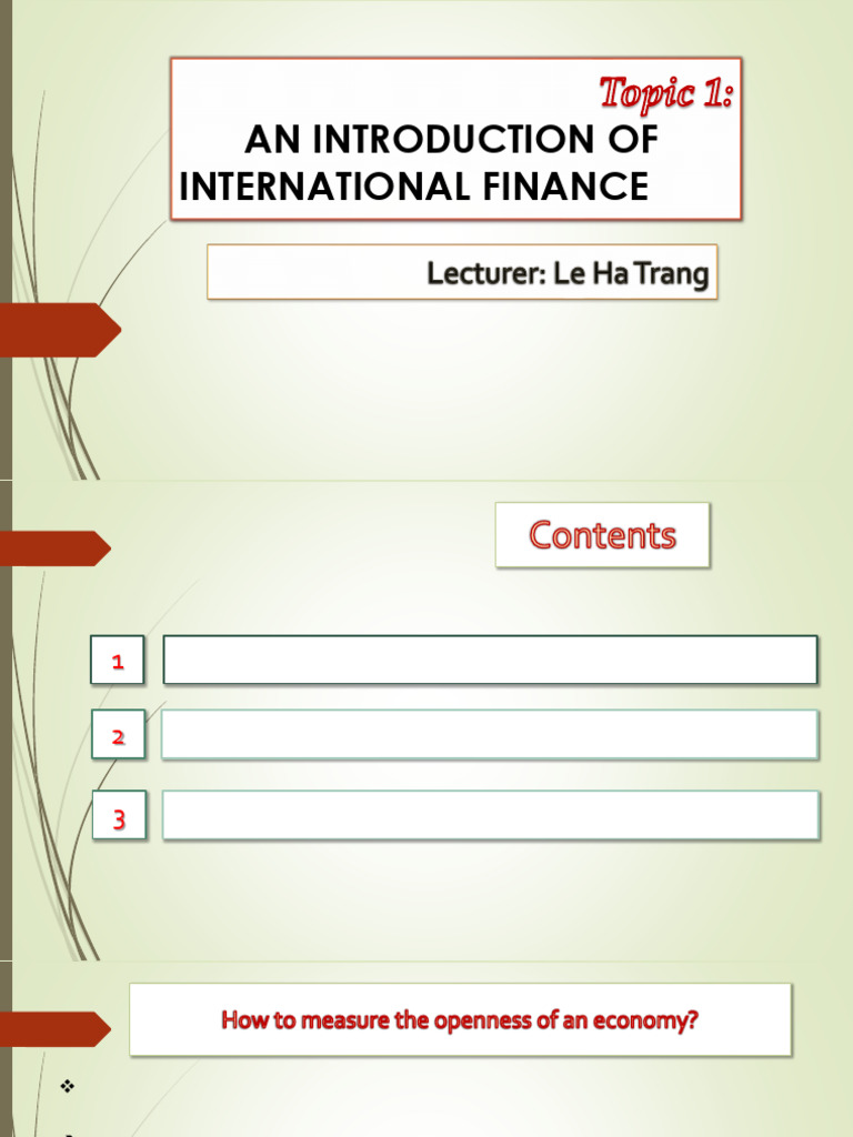 Introduction to International Finance | PDF | International Finance ...