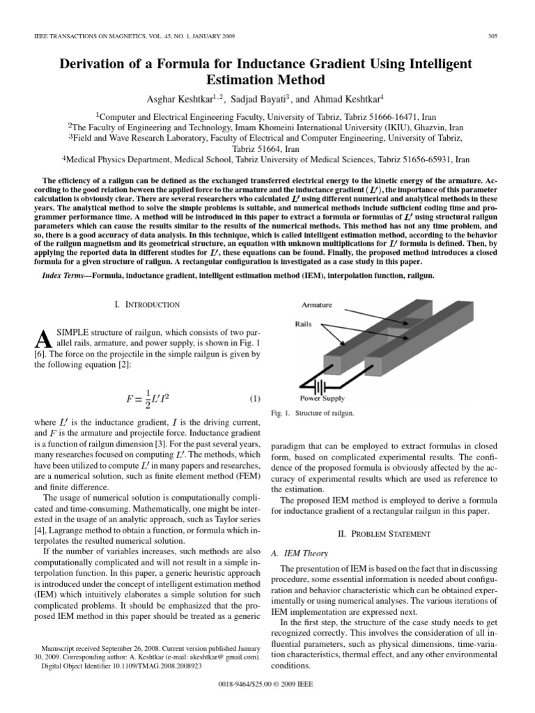 Inductance Gradient Formula via IEM | PDF | Numerical Analysis | Inductance