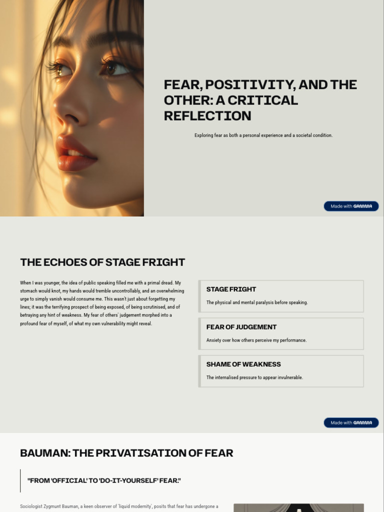 Fear Positivity and The Other A Critical Reflection | PDF | Fear | Anxiety
