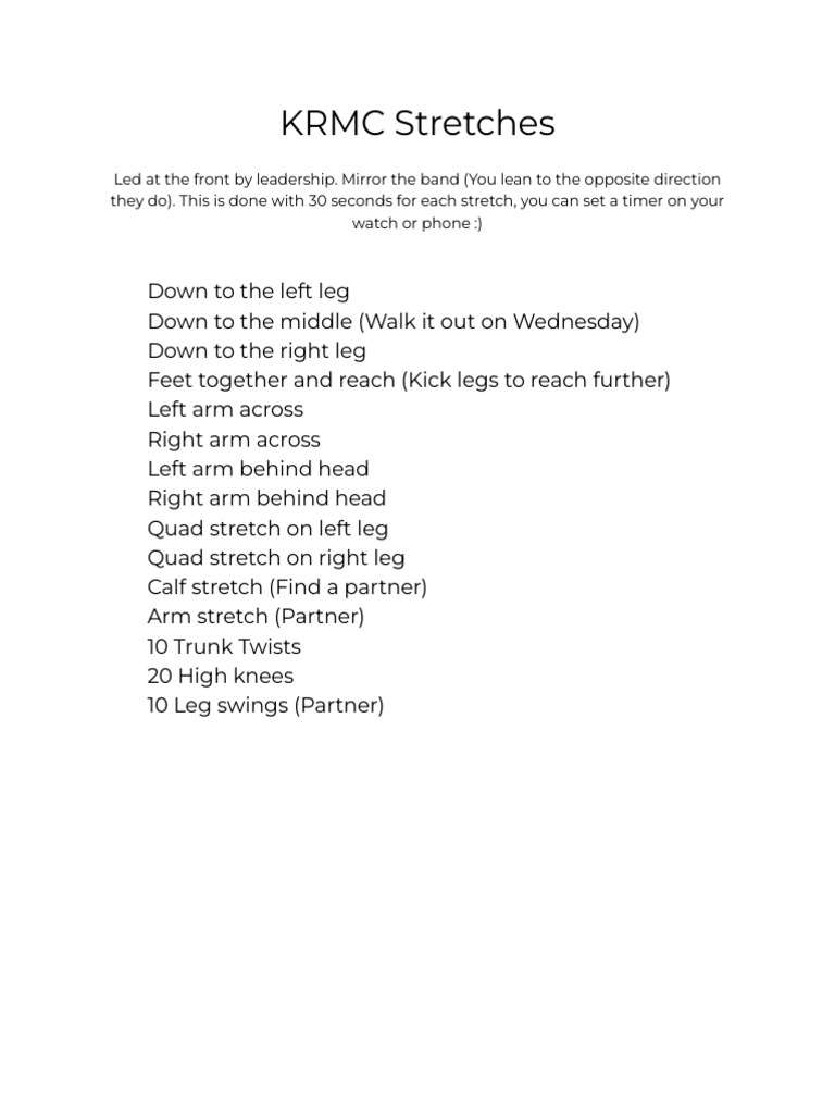 KRMC Stretches | PDF