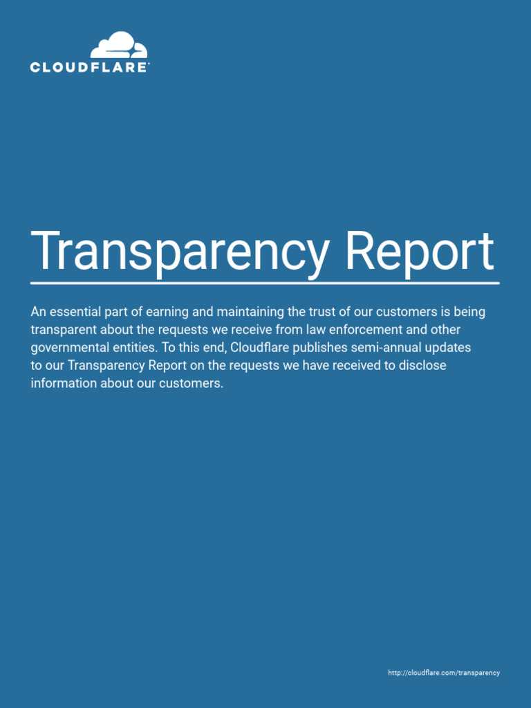 Cloudflare Transparency Report Overview | PDF | Digital Millennium ...