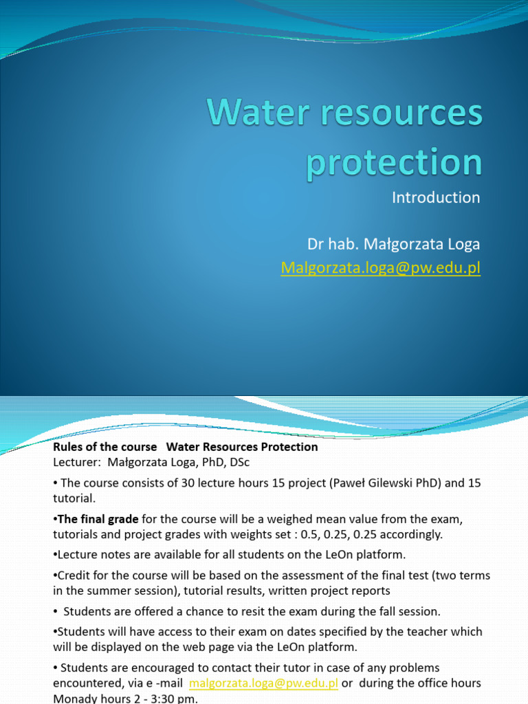 Water Resources Protection Course Overview | PDF | Eutrophication ...