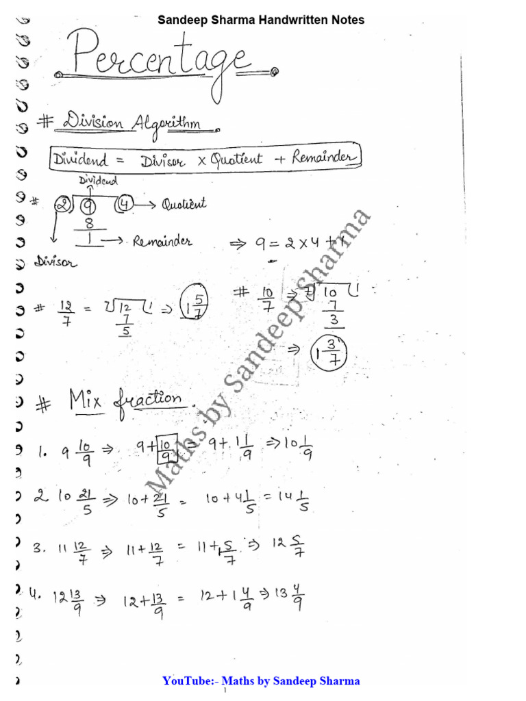 Sandeep Sharma Percentage Notes | PDF