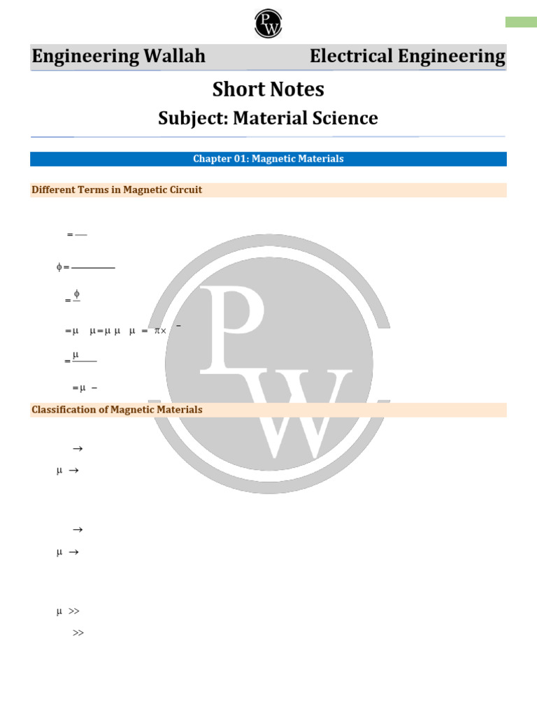 Material Science - Short Notes (Bilingual) | PDF