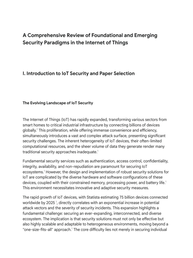 IoT Security: Emerging Paradigms Overview | PDF | Internet Of Things ...