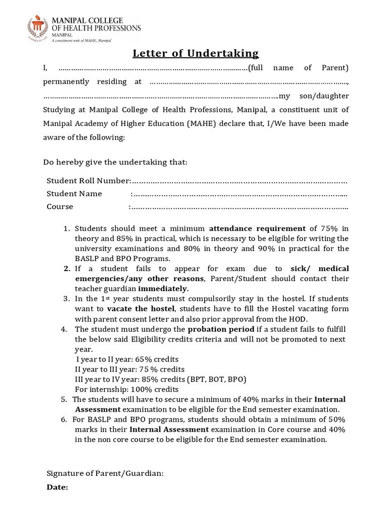 Letter of Undertaking | PDF