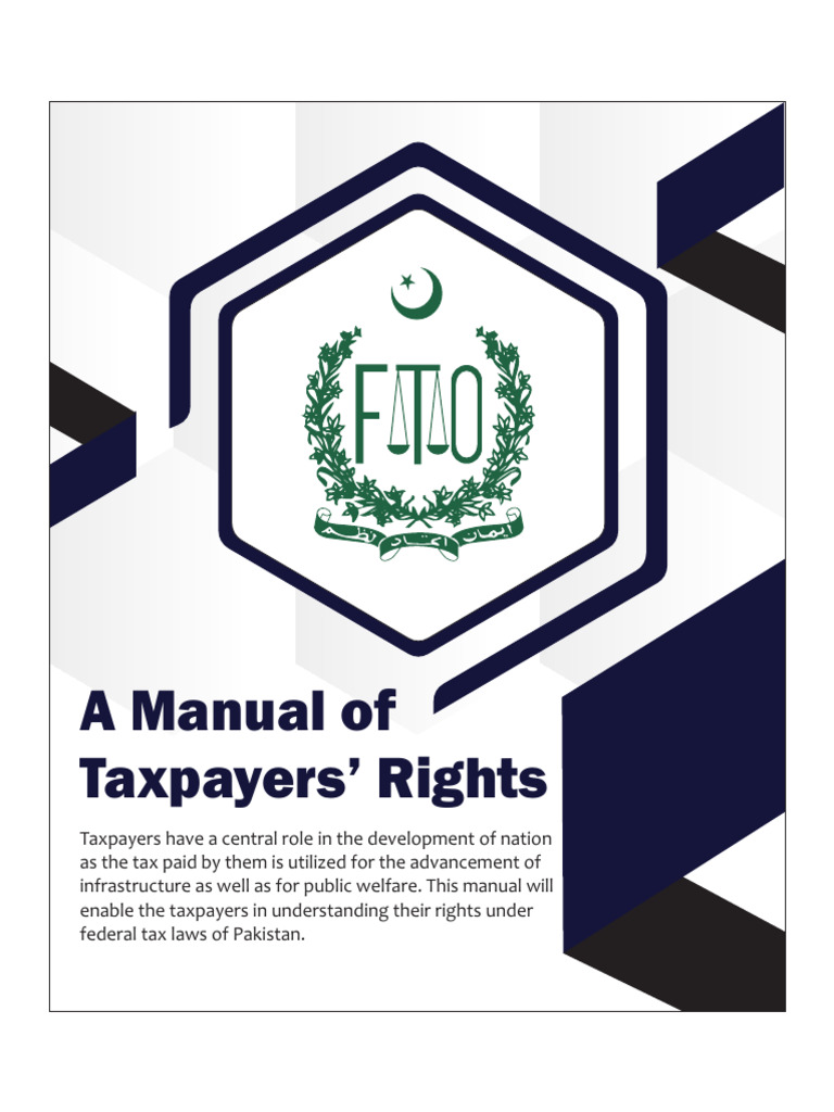 Taxpayers' Rights Manual Pakistan | PDF | Taxes | Government Finances