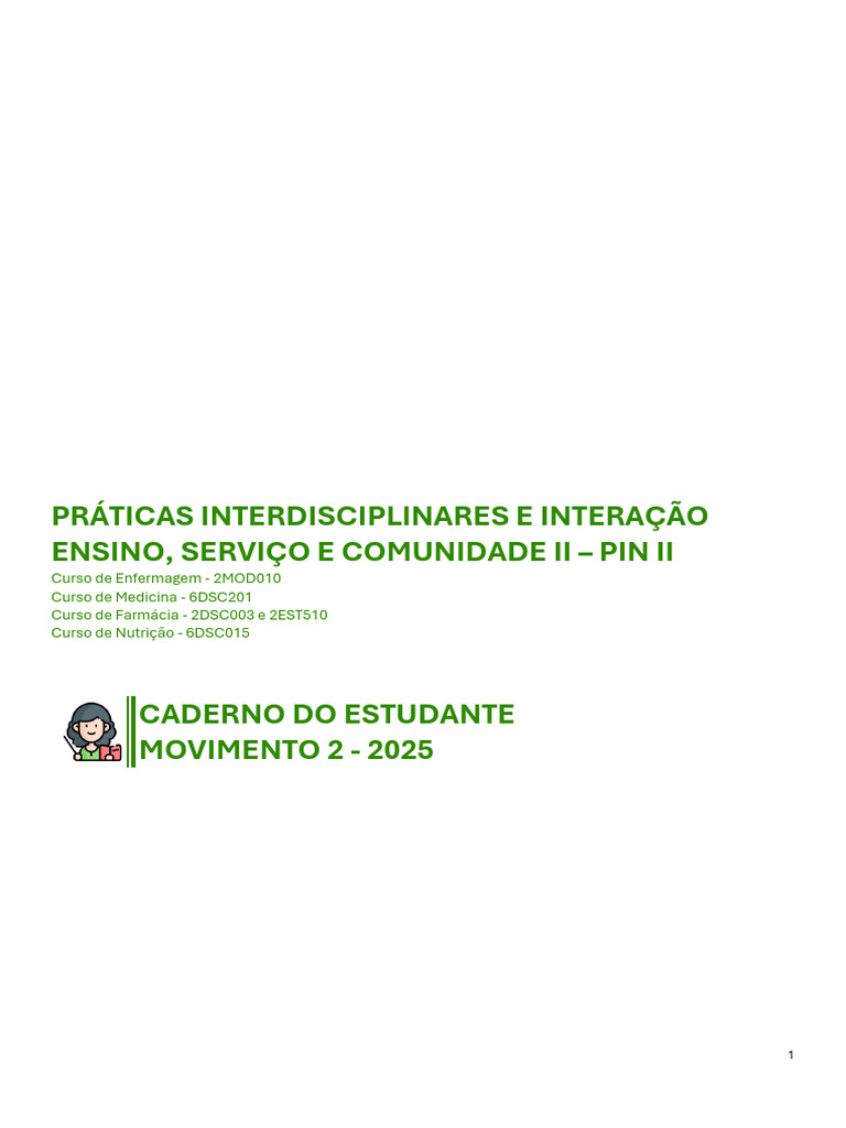 Práticas Interdisciplinares em Saúde 2025 | PDF | Fator de risco ...