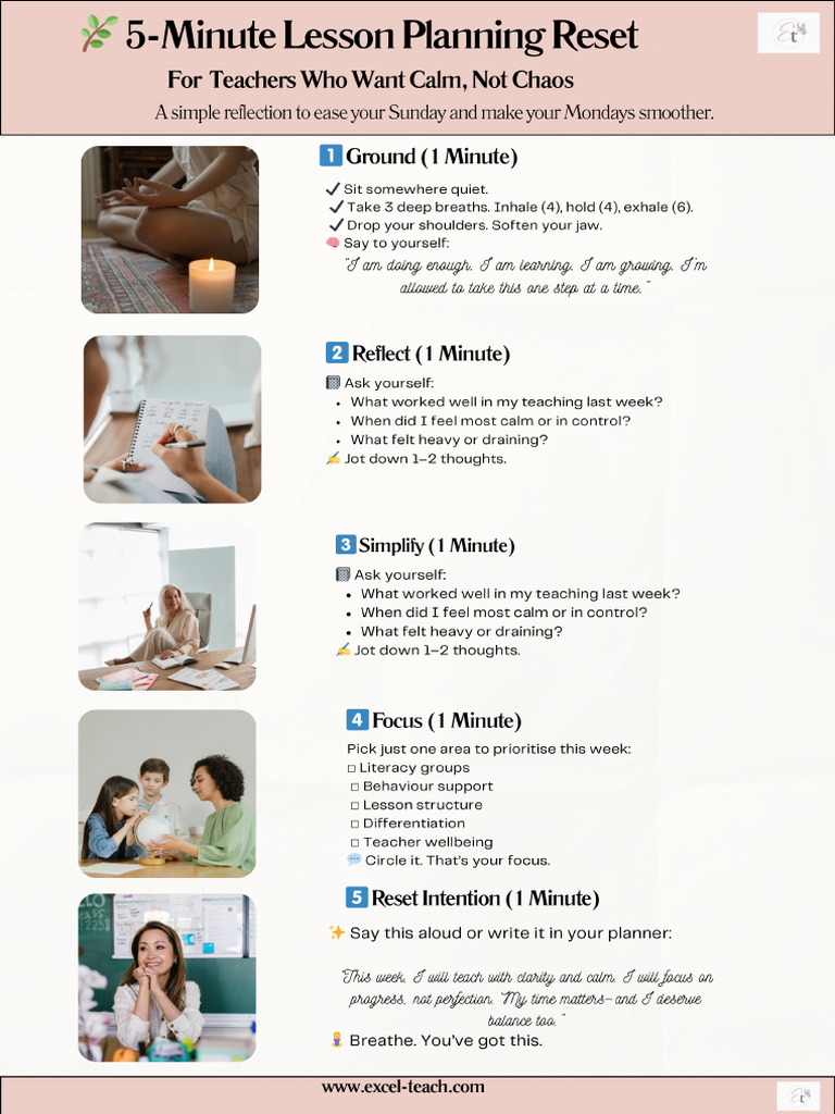 5-Minute Lesson Planning Reset | PDF