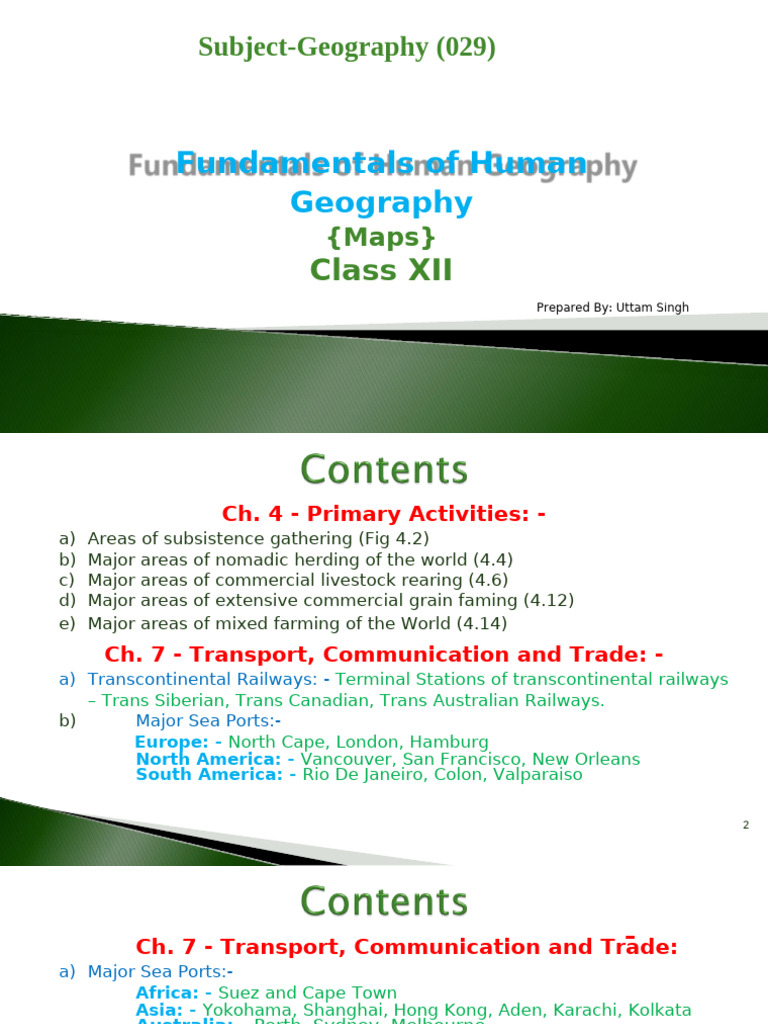 Human Geography: Primary Activities & Trade | PDF
