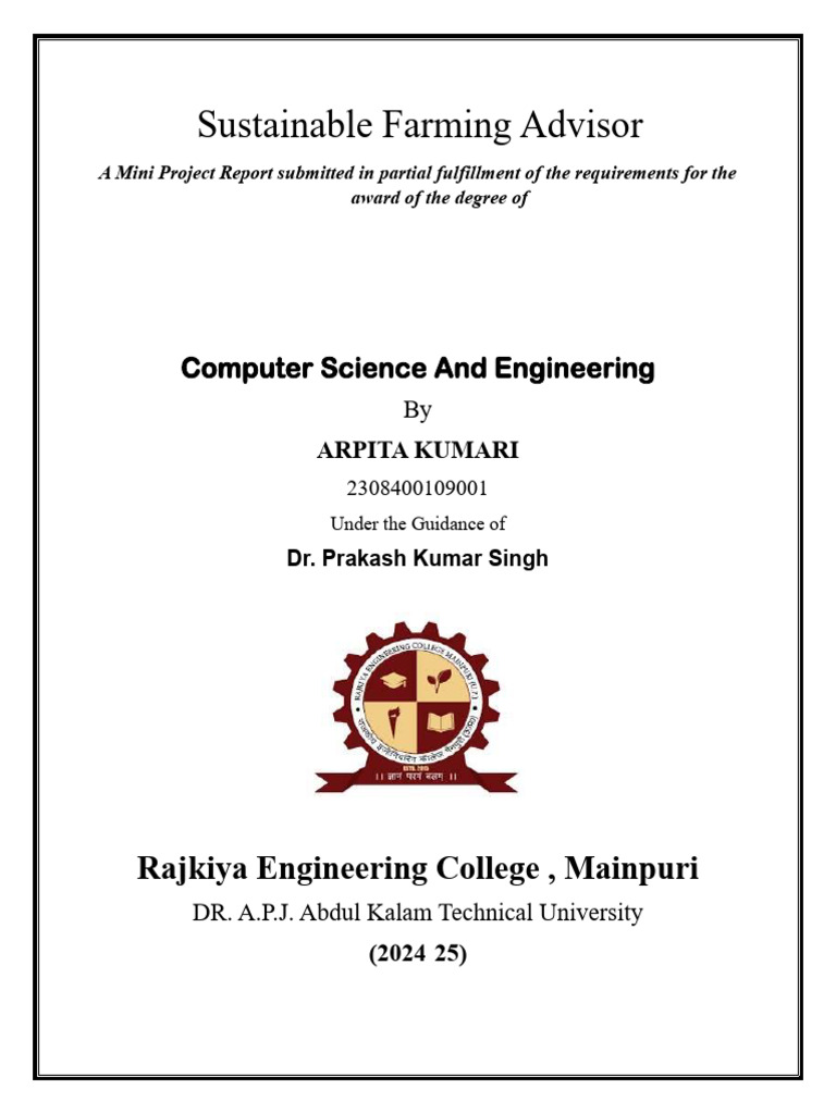 Mini Project Report (Arpita) | PDF | Machine Learning | Software ...