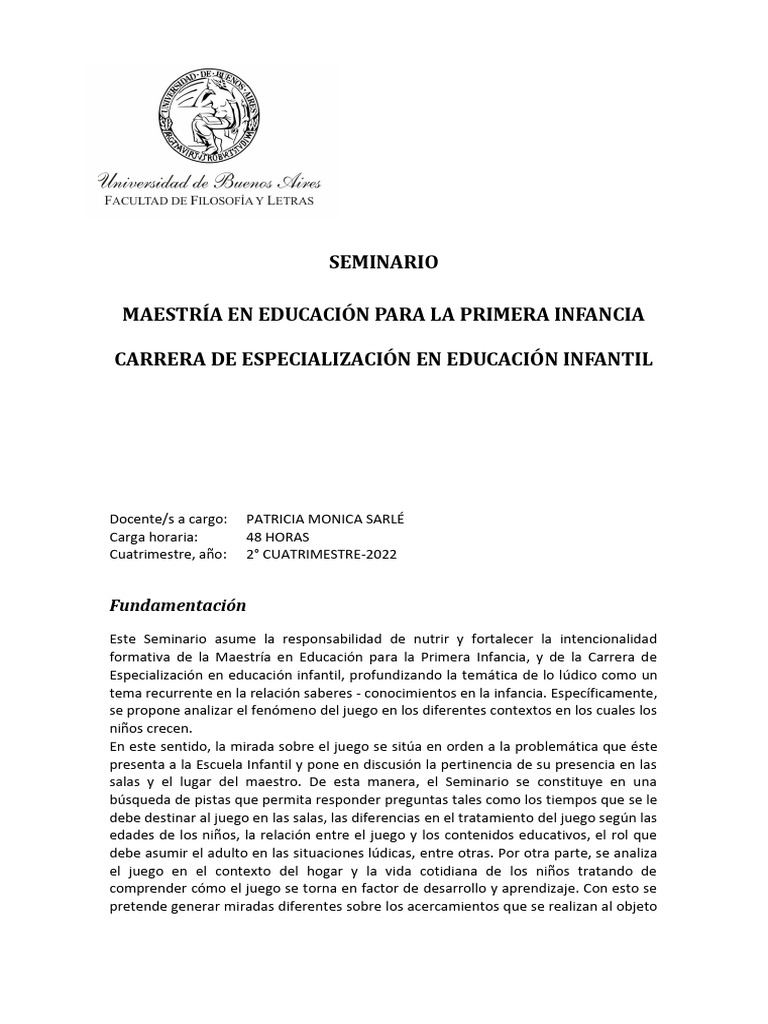Juego y Aprendizaje en Educación Infantil | PDF | Educación de la ...