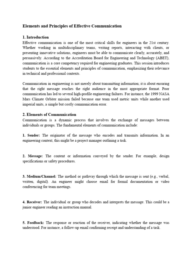 Engineering Communication Essentials | PDF | Communication | Information
