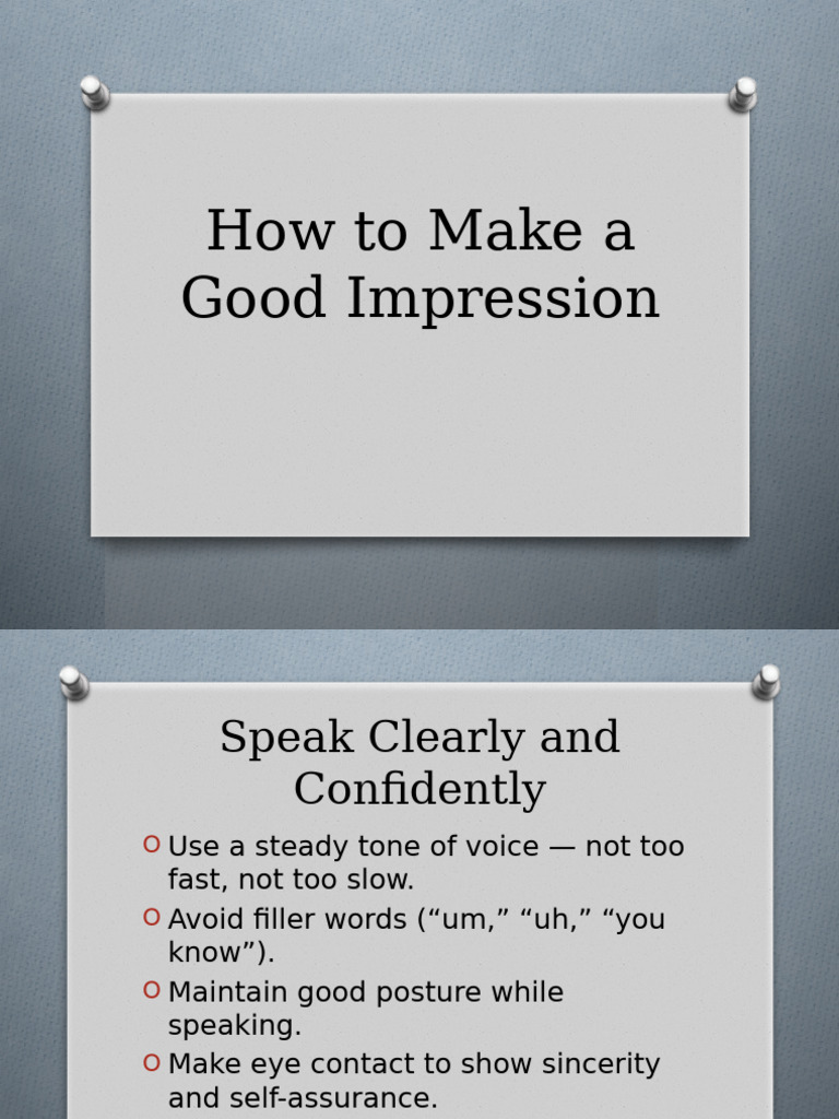 Tips for Making a Great First Impression | PDF
