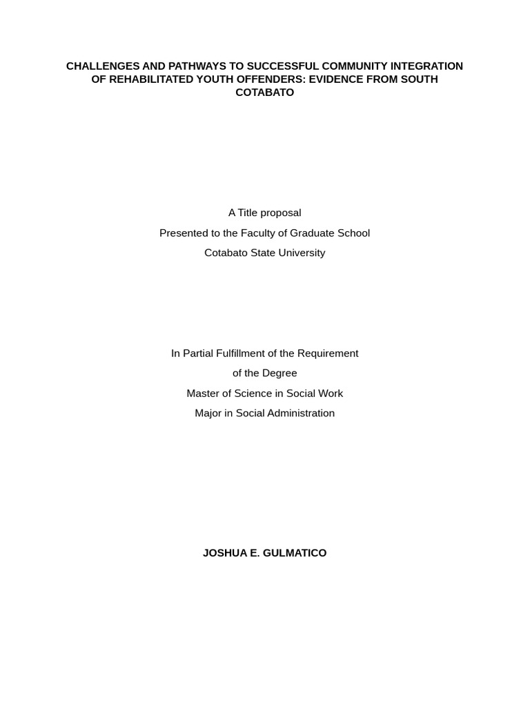 Community Integration of Youth Offenders | PDF | Survey Methodology ...