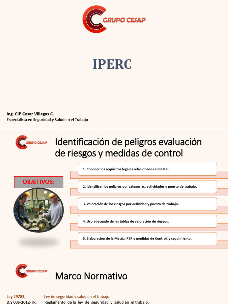 Guía sobre IPERC y Seguridad Laboral | PDF | Seguridad y salud ...
