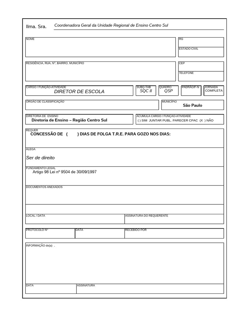 Requerimento T - R - E Novo | PDF