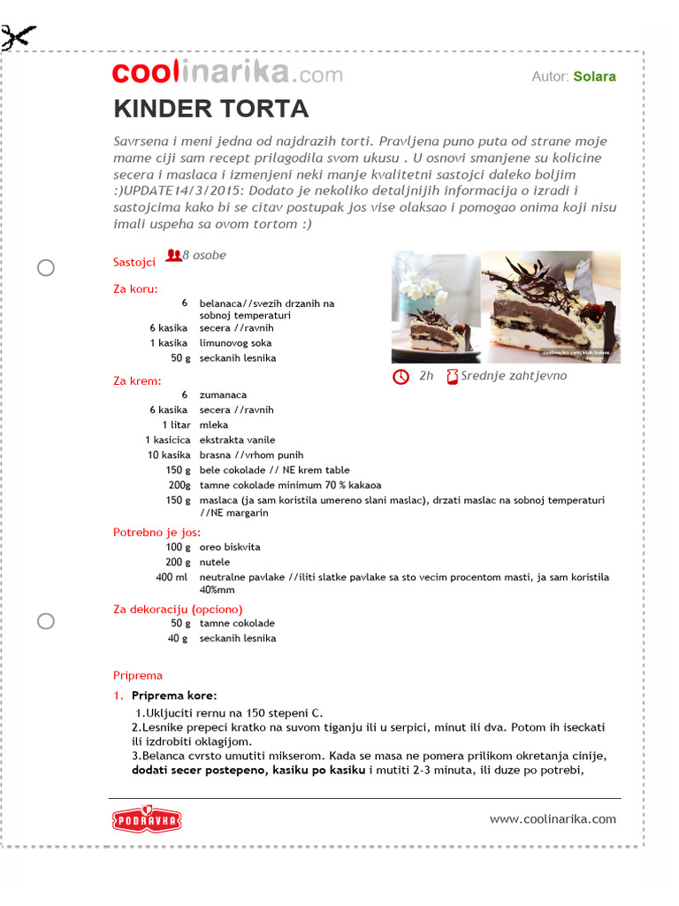 Kinder Torta | PDF