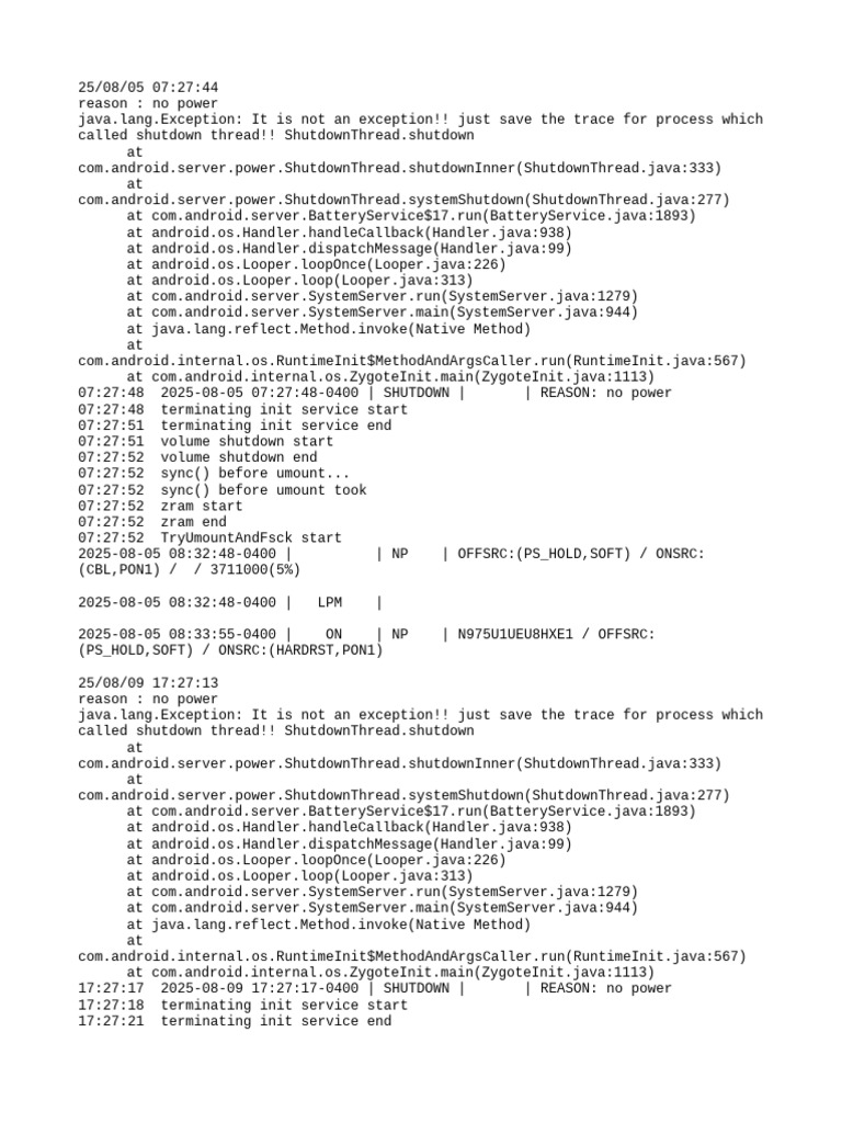 Android Shutdown and Reboot Logs | PDF | Embedded Linux Distributions ...