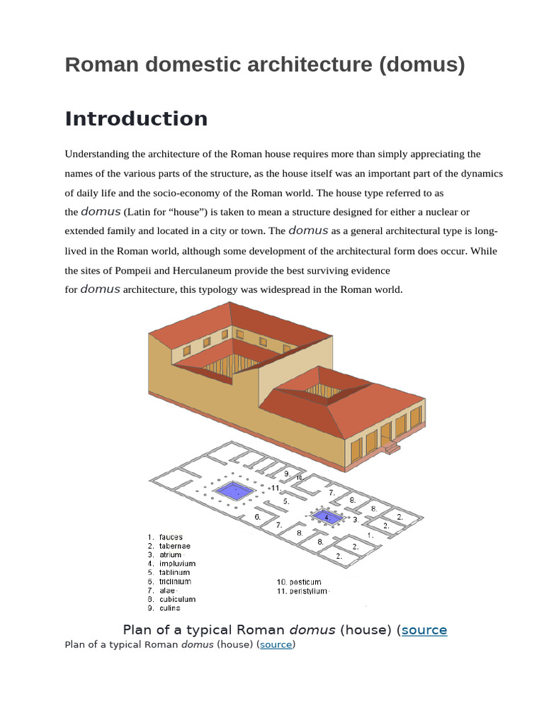 Roman Domus Architecture Explained | PDF