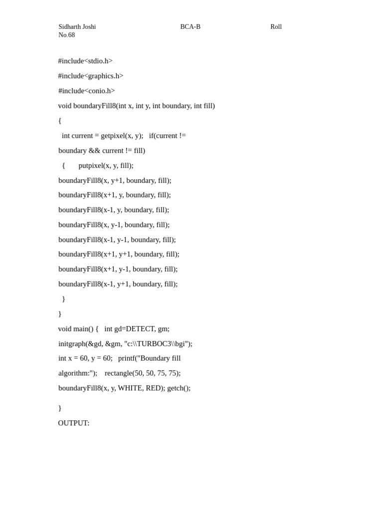 Boundary and Flood Fill Algorithms | PDF
